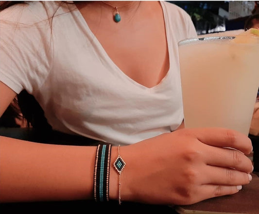 Set de pulseras Onix Celeste